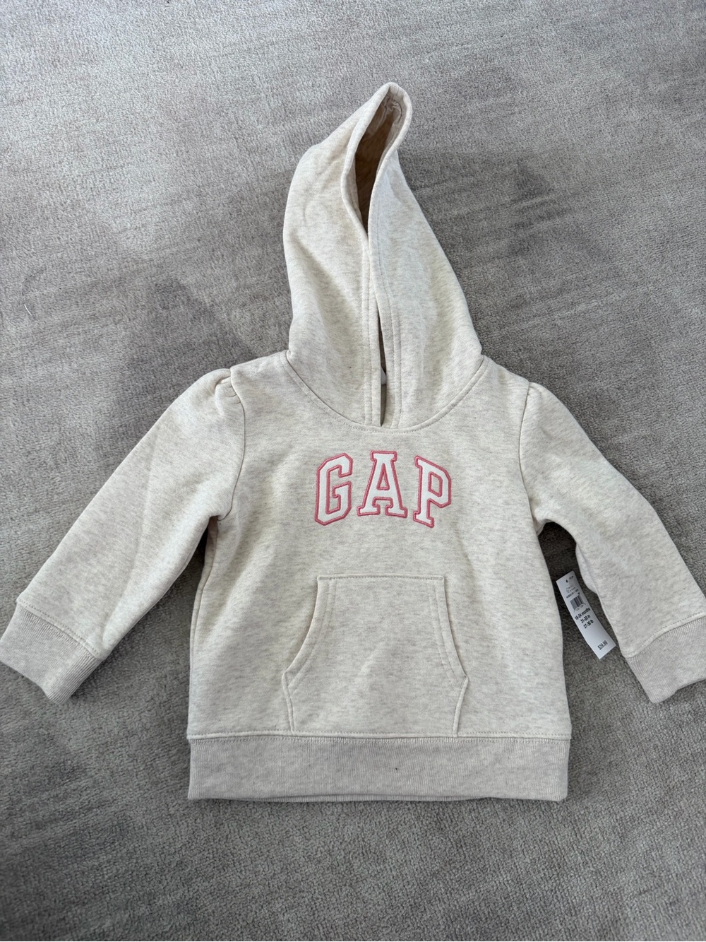 New Baby Gap Beige Pink Hoodie 18-24 months